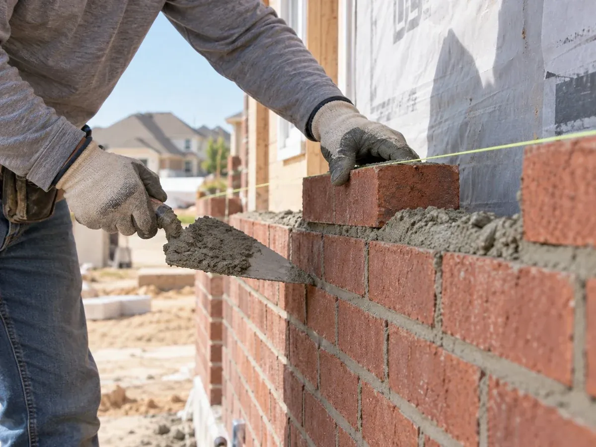 Brick samples being compared with existing masonry